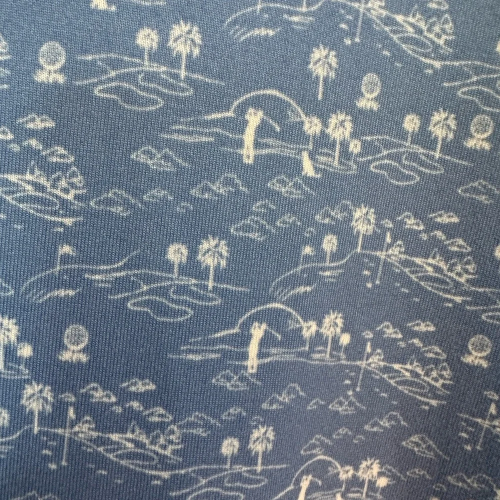 J.Crew Mens Printed‎ performance polo shirt blue white size XL